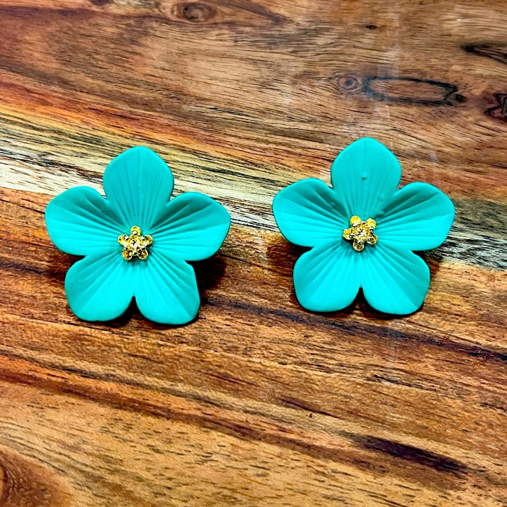 Color Coated Flower Earring
